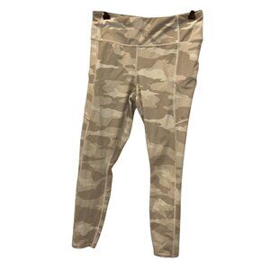 athleta cream beige khaki camouflage classic leggings workout pants M